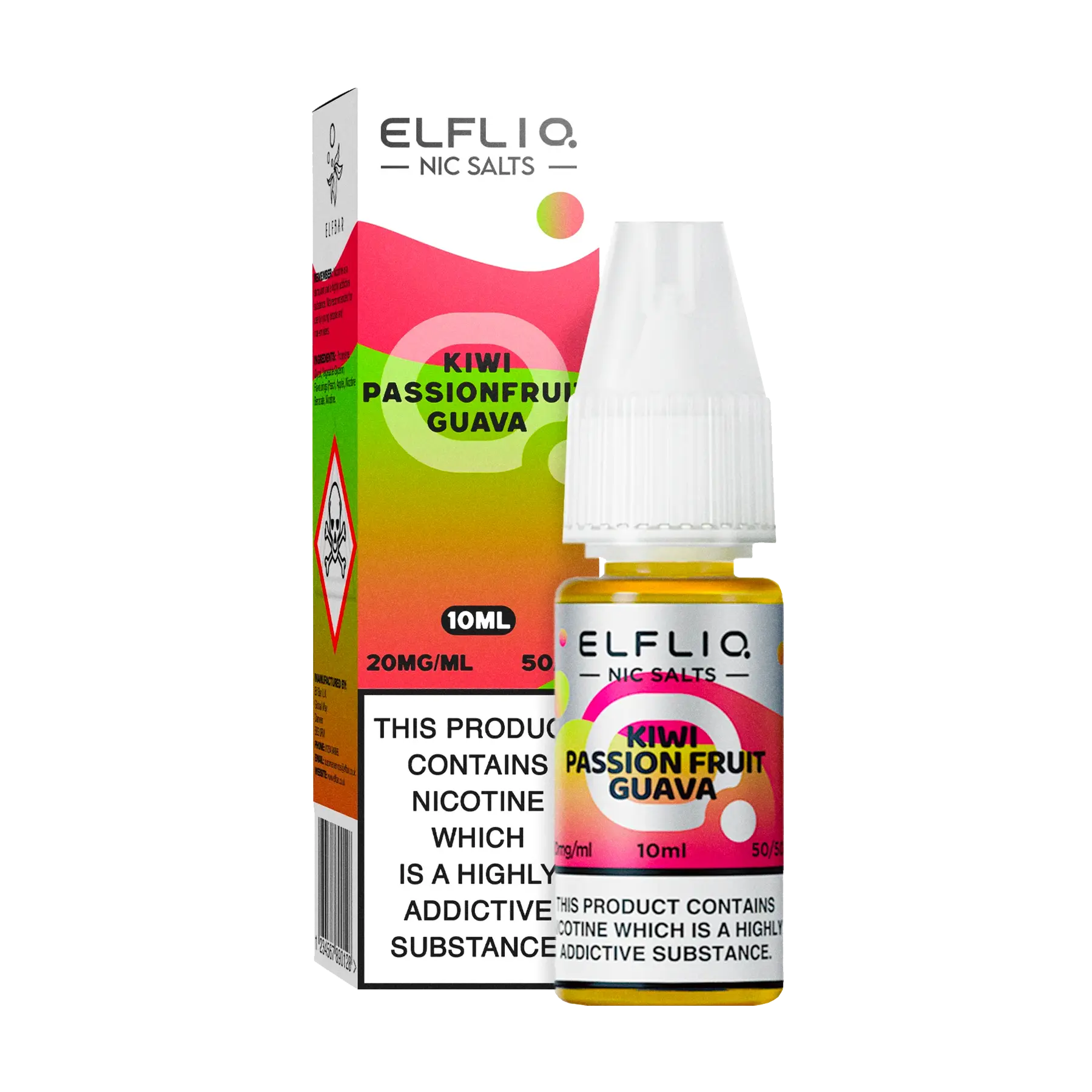 Elfliq: The Official Elf Bar Liquid - Kiwi Passionfruit Guava 10ml E-Liquid Nicotine Salt