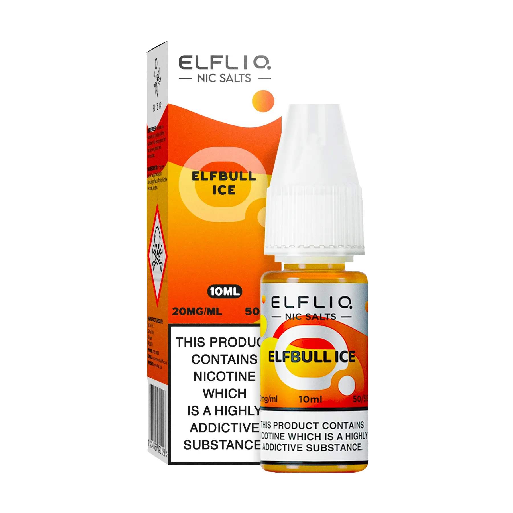 Elfliq: The Official Elf Bar Liquid - Elfbull Ice 10ml E-Liquid Nicotine Salt