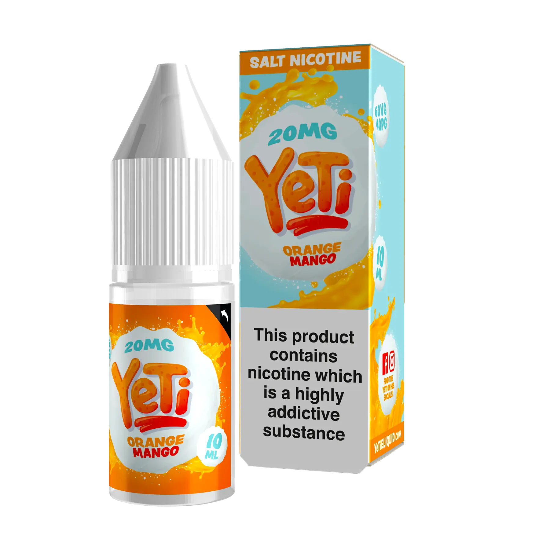Yeti Salt Orange Mango - 10ml E Liquid Nicotine Salt