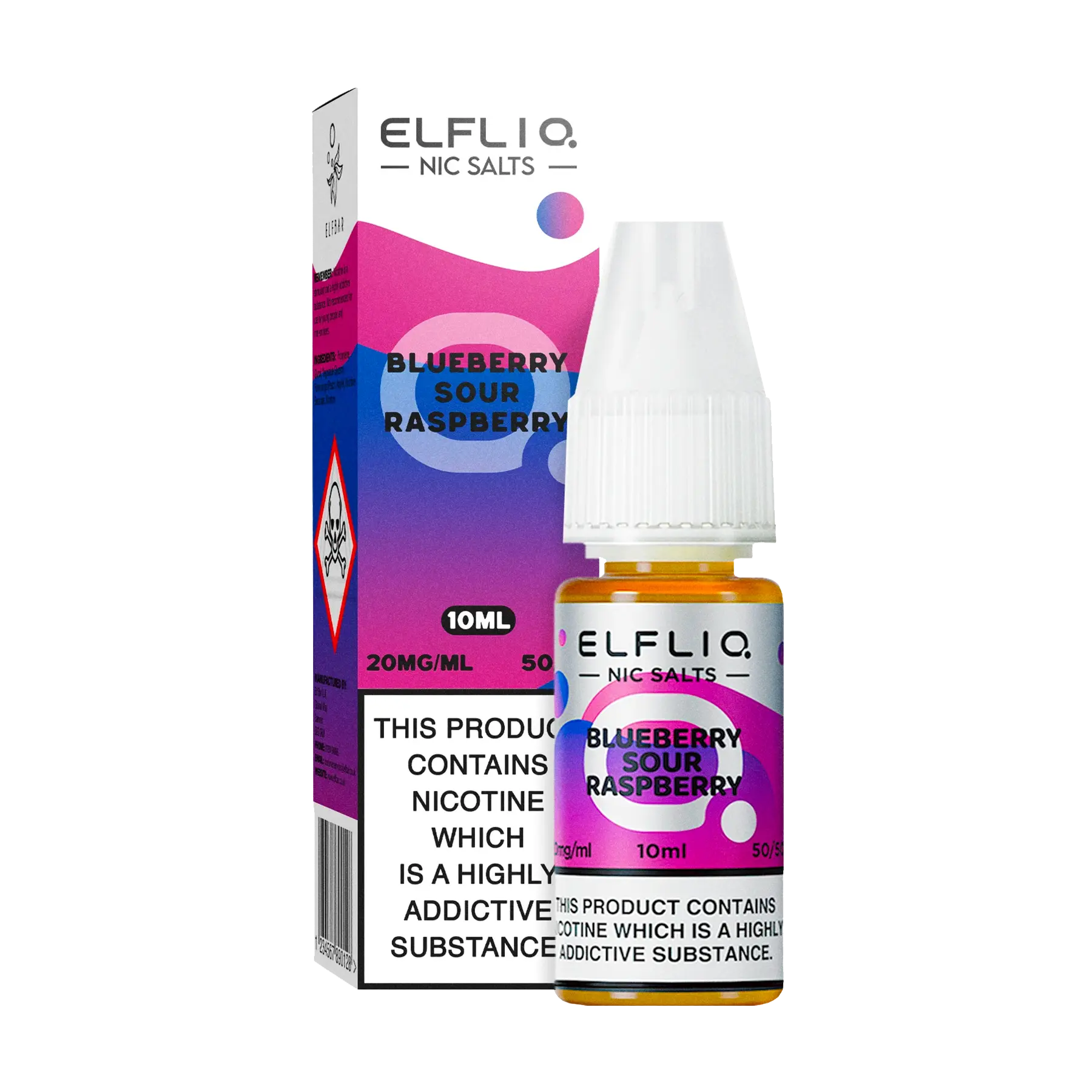 Elfliq: The Official Elf Bar Liquid - Blueberry Sour Raspberry 10ml E-Liquid Nicotine Salt