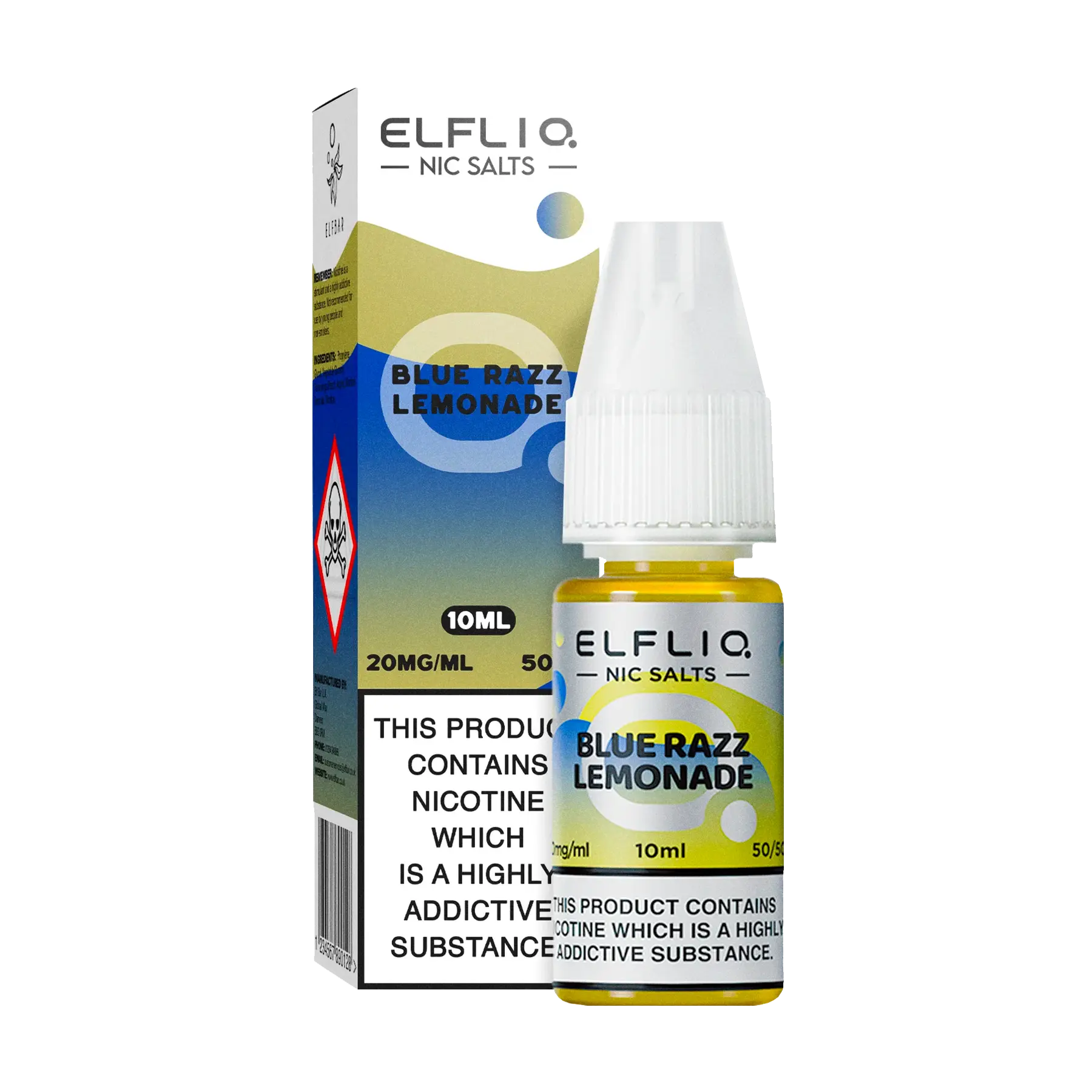 Elfliq: The Official Elf Bar Liquid - Blue Raz Lemonade 10ml E-Liquid Nicotine Salt