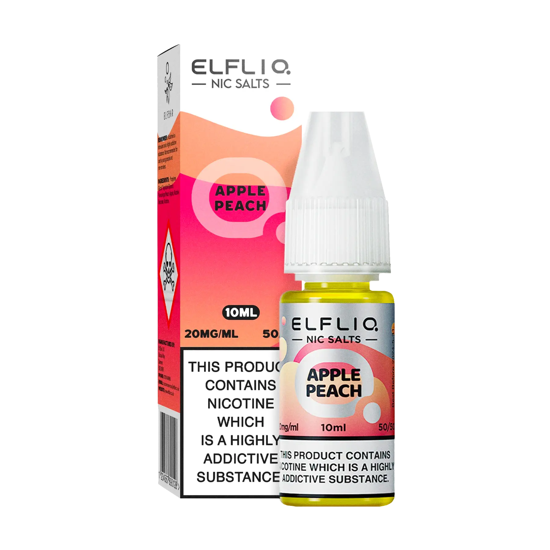 Elfliq: The Official Elf Bar Liquid - Apple Peach 10ml E-Liquid Nicotine Salt