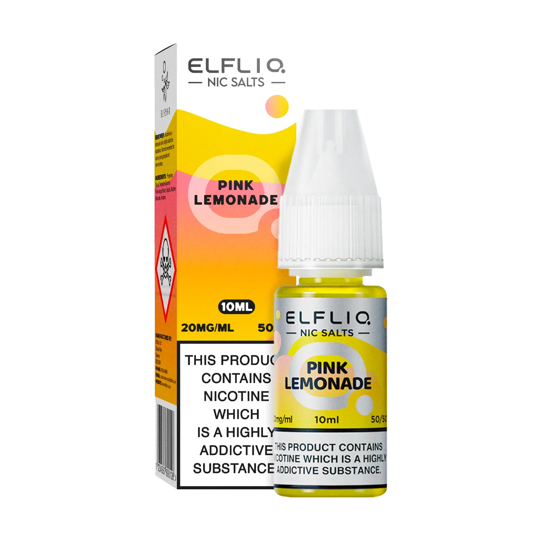 Elfliq: The Official Elf Bar Liquid - Pink Lemonade 10ml E-Liquid Nicotine Salt