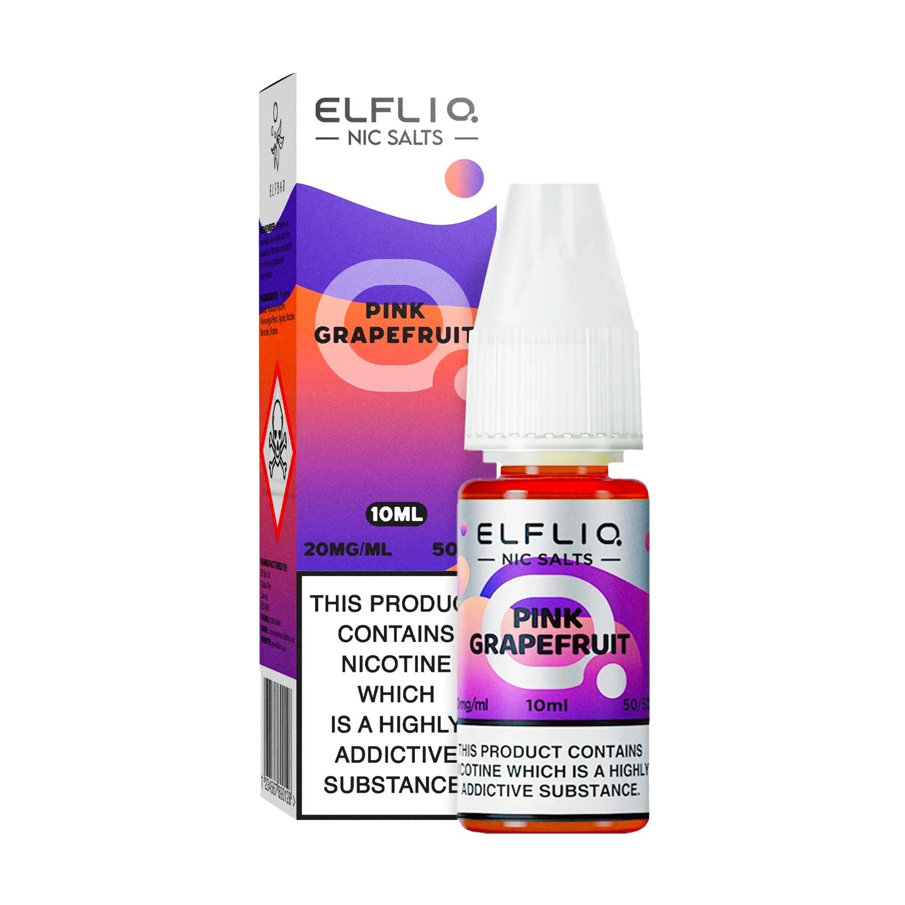 Elfliq: The Official Elf Bar Liquid - Pink Grapefruit 10ml E-Liquid Nicotine Salt