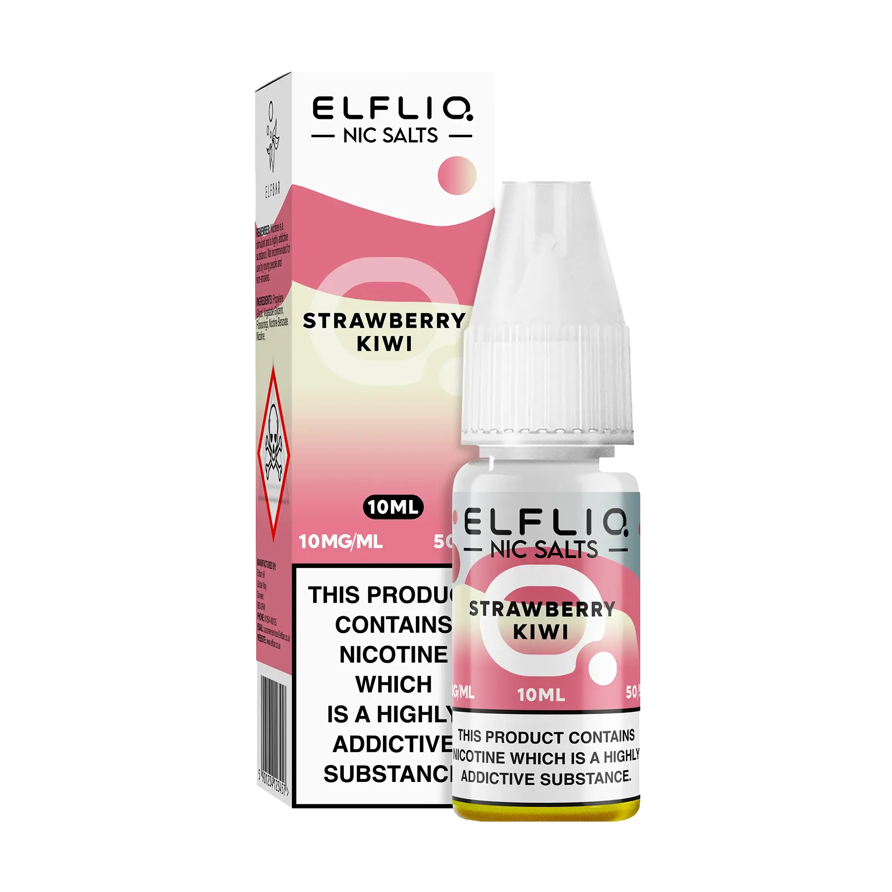 Elfliq: The Official Elf Bar Liquid - Strawberry Kiwi 10ml E-Liquid Nicotine Salt