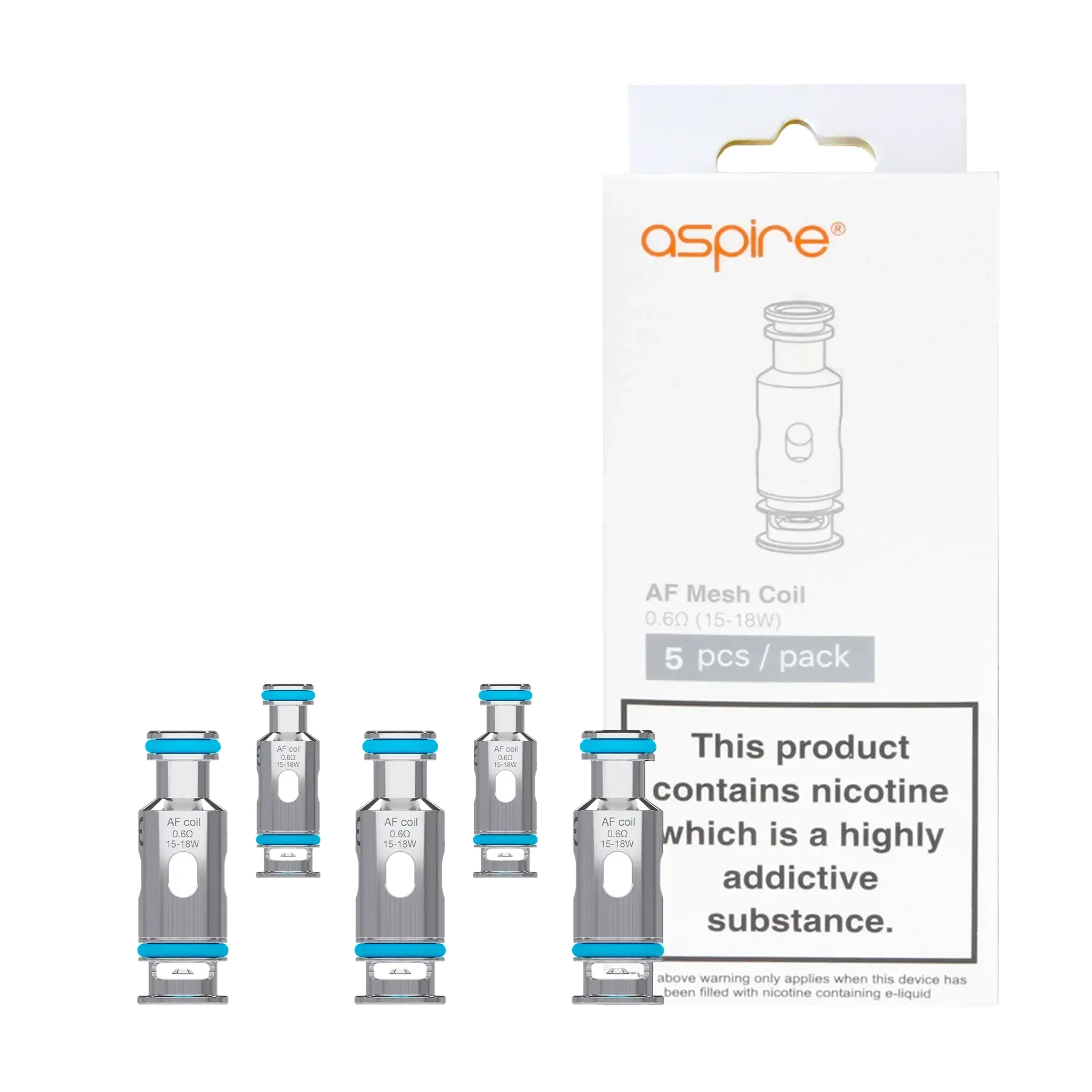 Aspire UK Flexus AF 0.6 ohm Meshed Replacement Coils - 5 Pack