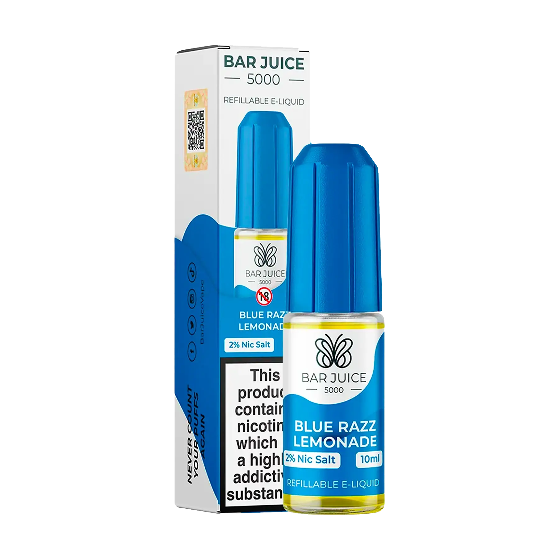 Bar Juice 5000 - Blue Razz Lemonade 10ml E Liquid Nicotine Salt