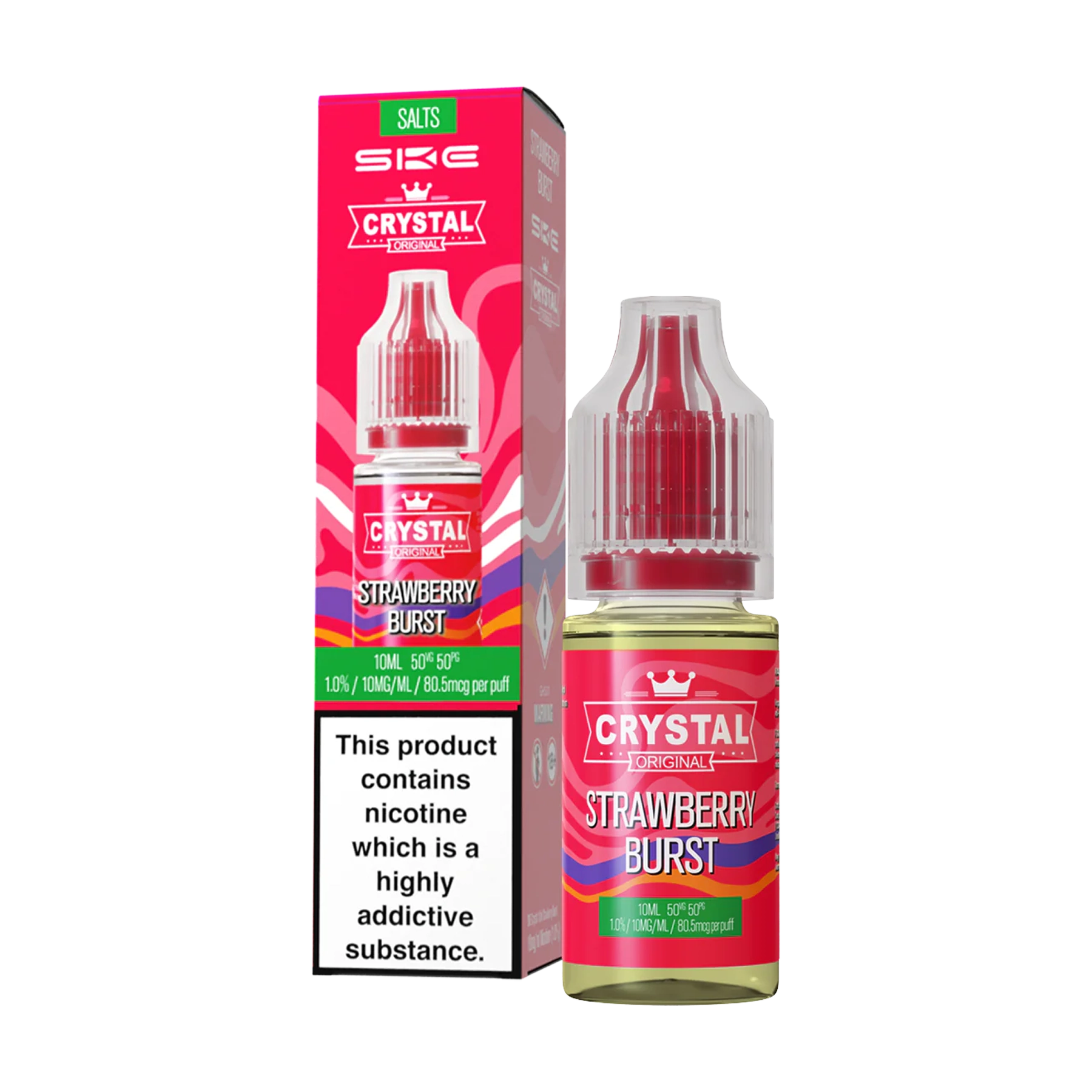 SKE Crystal - Strawberry Burst 10ml E Liquid Nicotine Salt