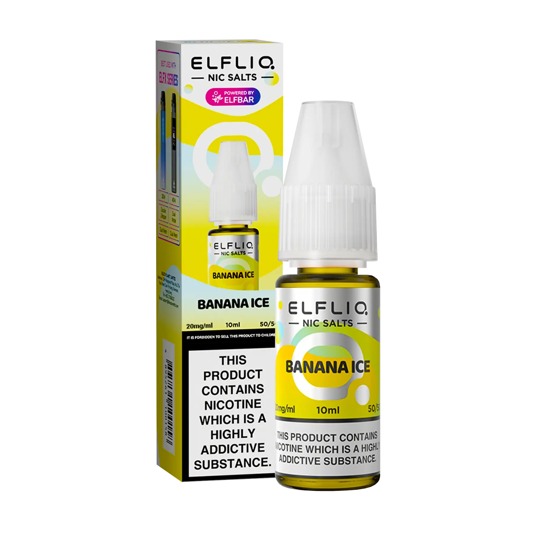 Elfliq: The Official Elf Bar Liquid - Banana Ice 10ml E-Liquid Nicotine Salt