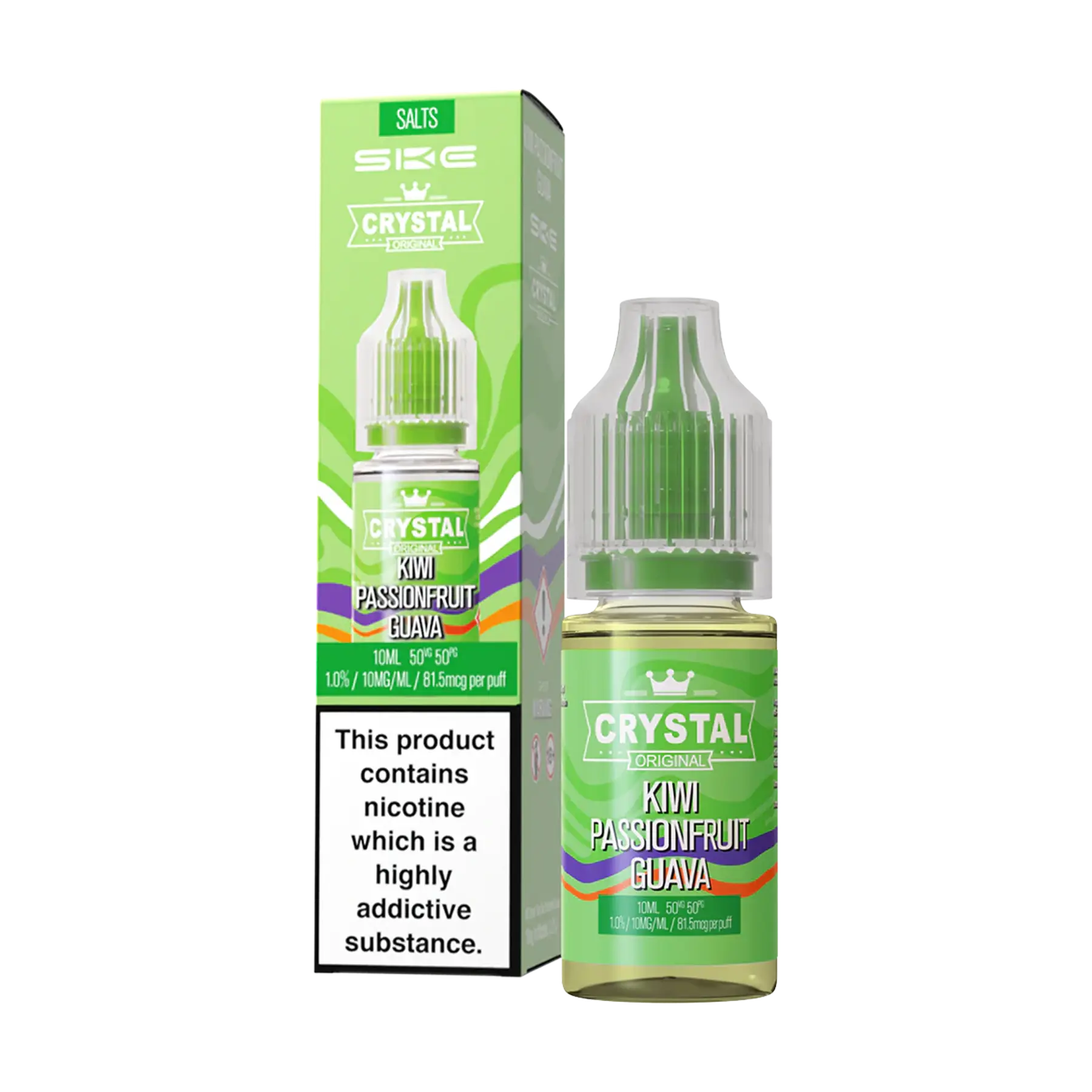 SKE Crystal - Kiwi Passionfruit Guava 10ml E Liquid Nicotine Salt