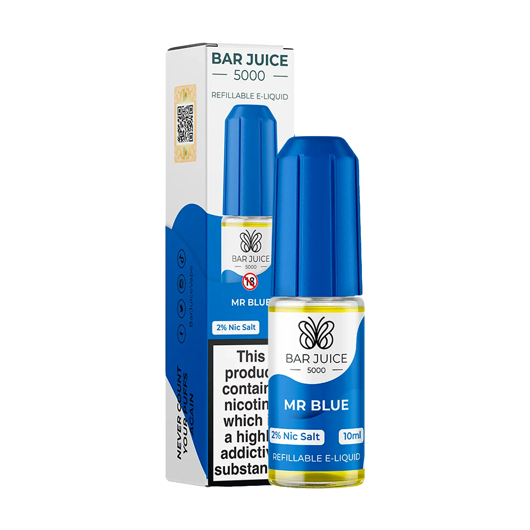 Bar Juice 5000 - Mr. Blue 10ml E Liquid Nicotine Salt