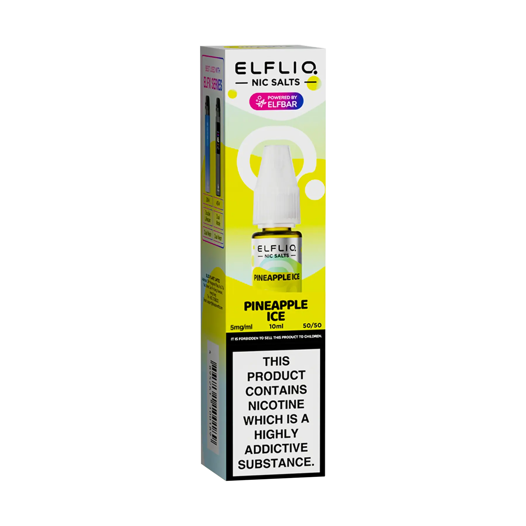 Elfliq: The Official Elf Bar Liquid - Pineapple Ice 10ml E-Liquid Nicotine Salt