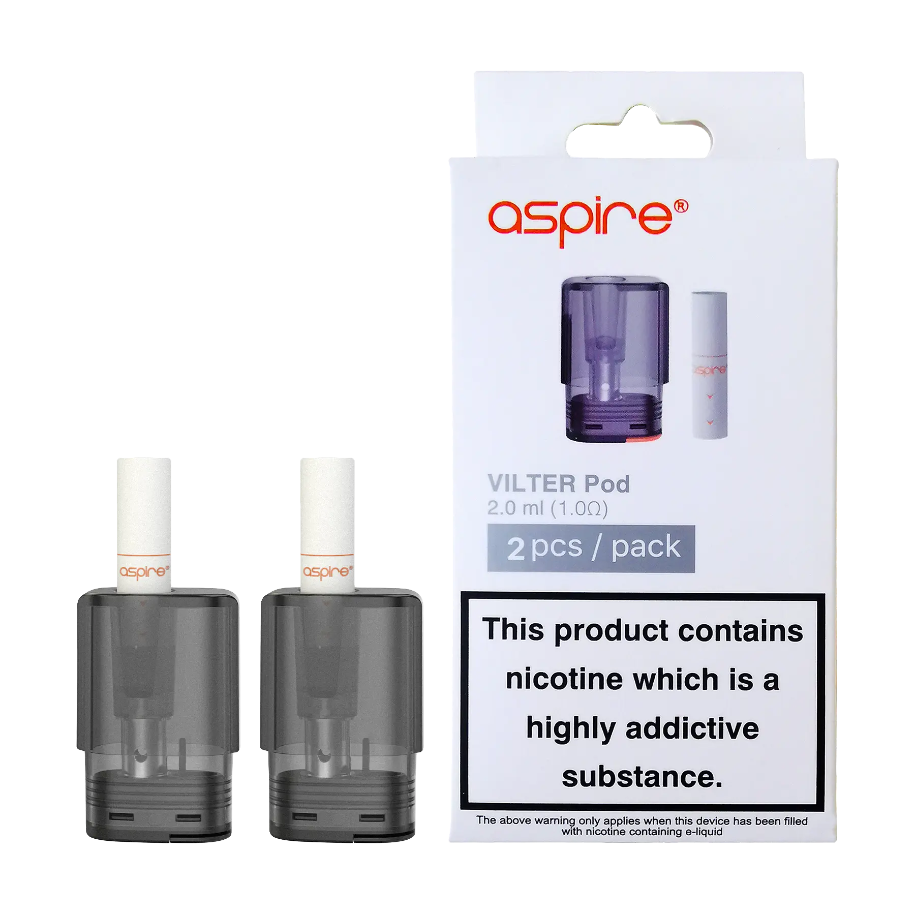 Aspire UK Vilter Replacement Pods & Filters - 1.0 ohm (Pack of 2)