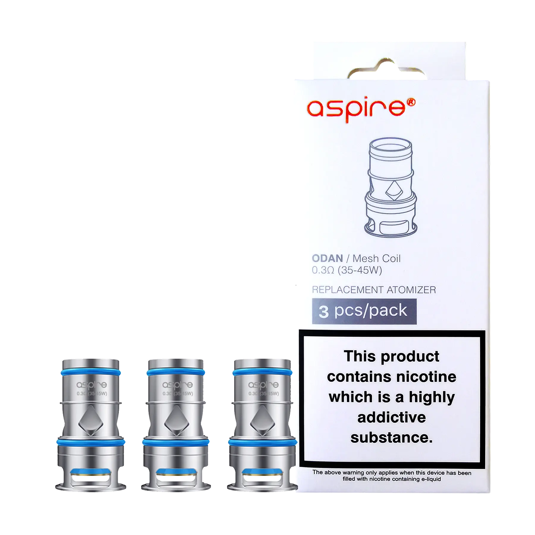 Aspire UK ODAN 0.3 ohm Meshed Replacement Coils - 3 Pack